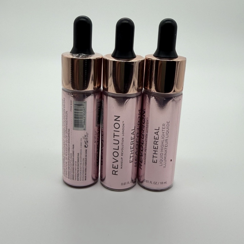 Revolution Liquid Highlighter in Ethereal 0.61 fl OZ Pack Of 3 Pieces New